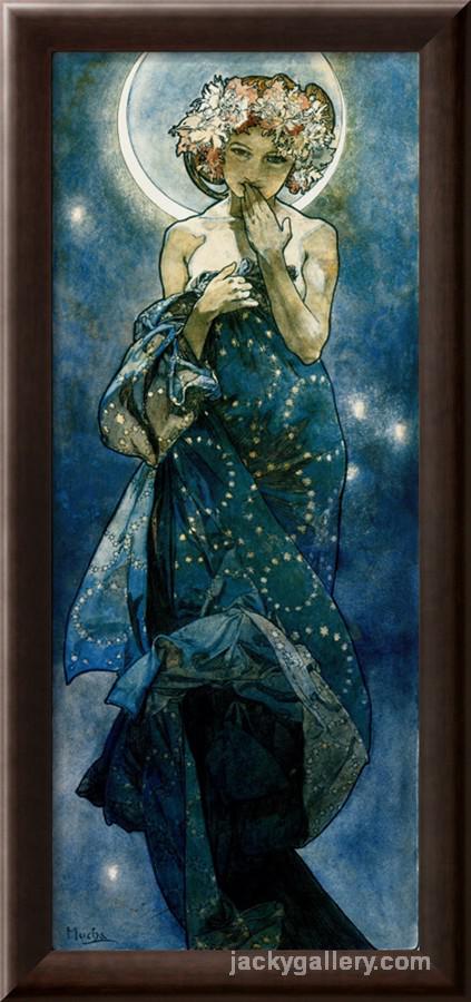 The Moon, Alphonse Mucha painting
